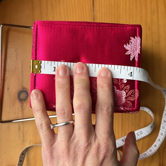 Vintage Valeria Stevens Takeaway Fabric Hot Pink Purse - Picture 12 of 13